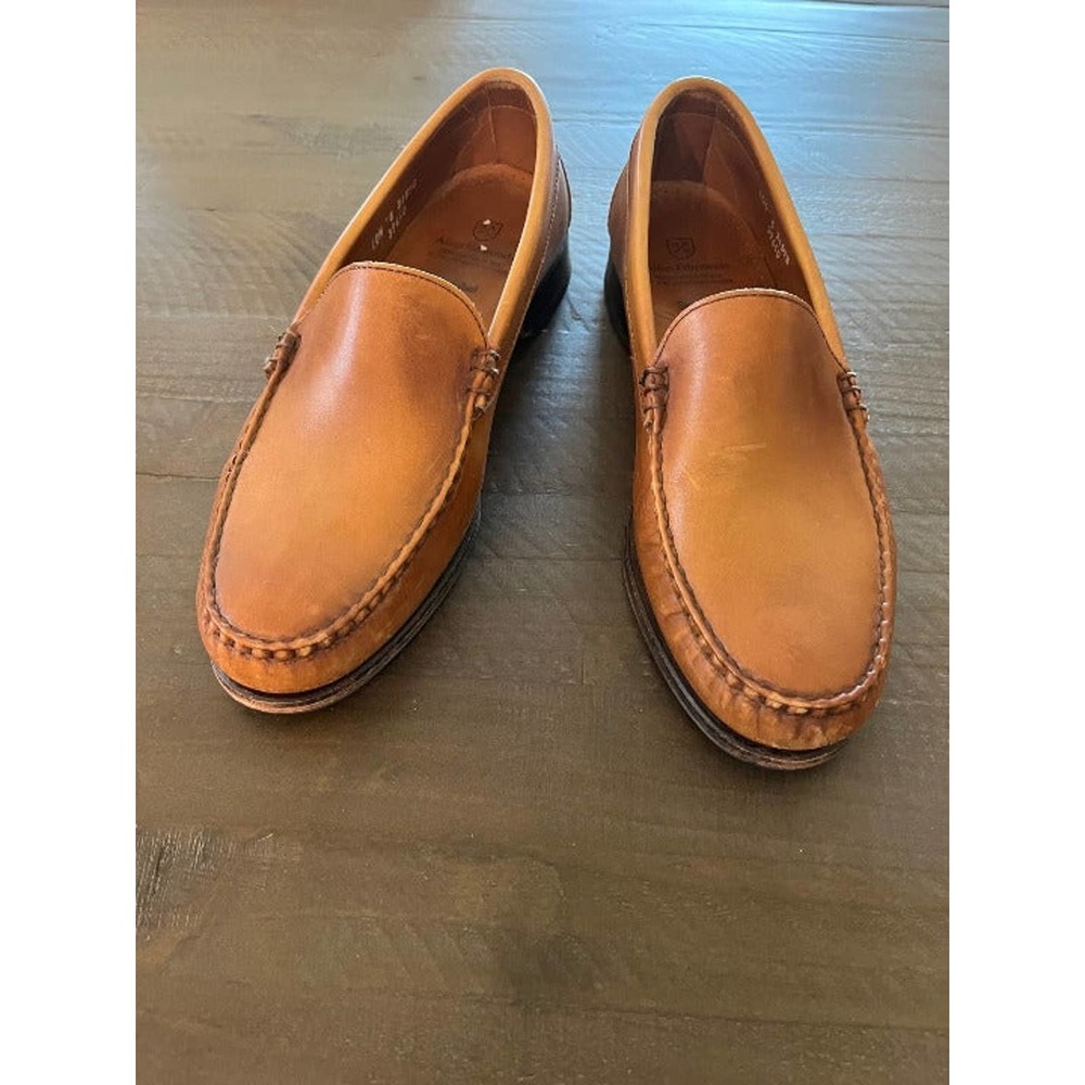 Allen Edmonds Sanibel Brown Grained Leather Loafers sz 10.5